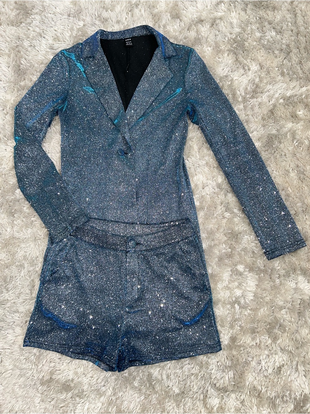 Metallic Blue Sparkle Set - Women